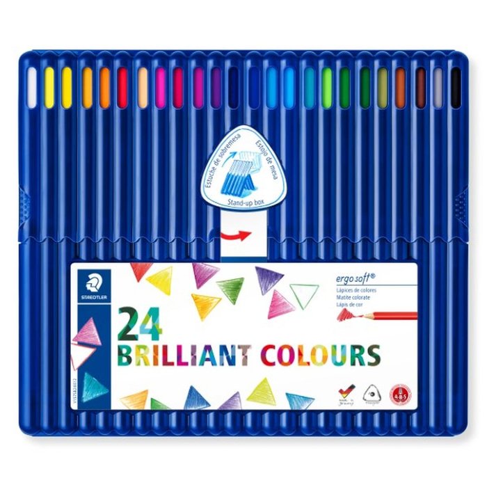 STAEDTLER LAPIZ TRIANGULAR ERGOSOFT 157 SB24 24 COLORES SURTIDOS LAPICES DE COLOR