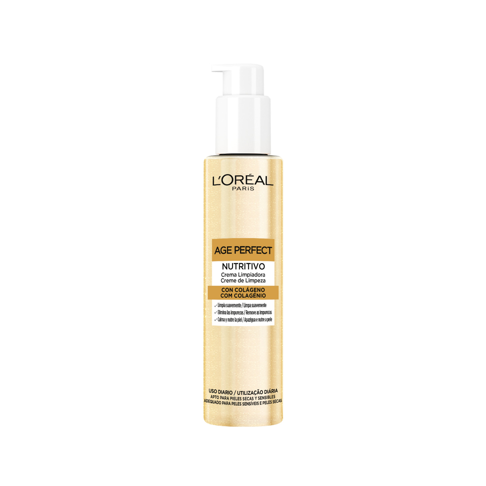 L'Oréal Paris | Age Perfect Crema Limpiadora con Colágeno y Glicerina para Piel Madura