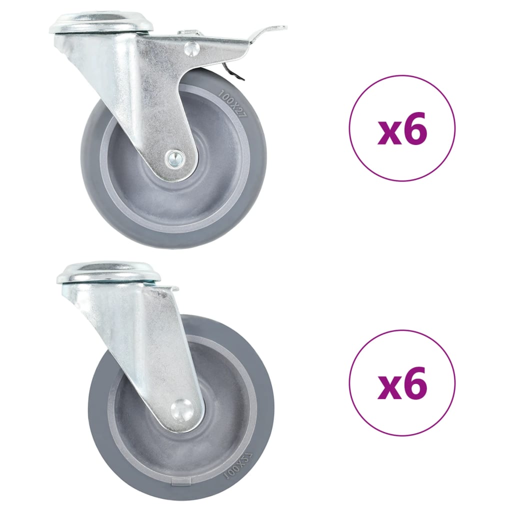 vidaXL Ruedas Giratorias con Agujero Pasador Diámetro de 100mm Materiales Cantidad 4 unidades,  8 unidades,  12 unidades y mas