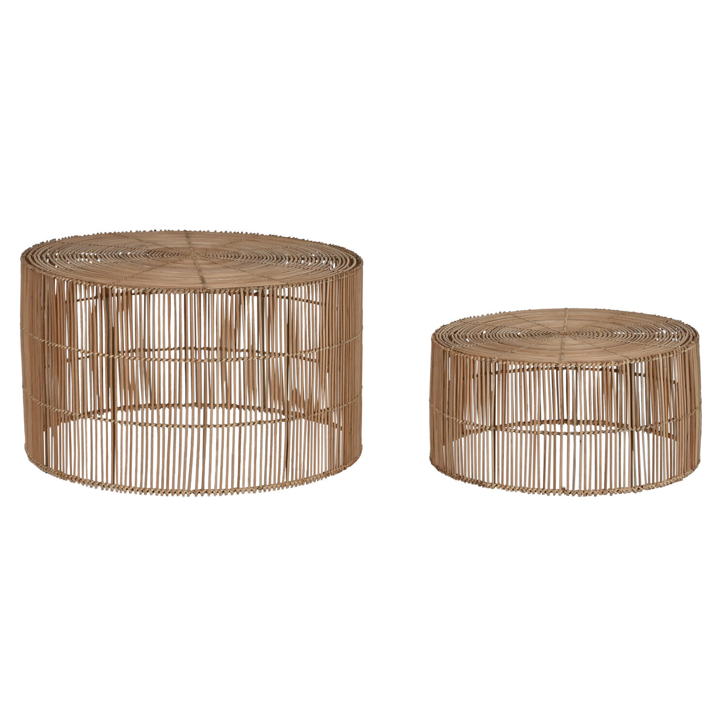 Mesa centro set 2 ratan 70x70x40 natural , El mejor complemento para tu hogar.