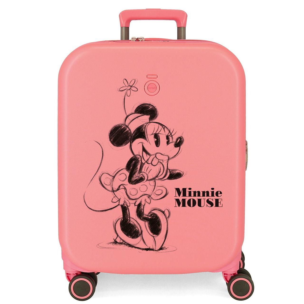Maleta de Cabina Rígida Disney Mickey Mouse 40x55x20 cm, ABS Resistente, 37L, 4 Ruedas Multidireccionales, Cierre TSA