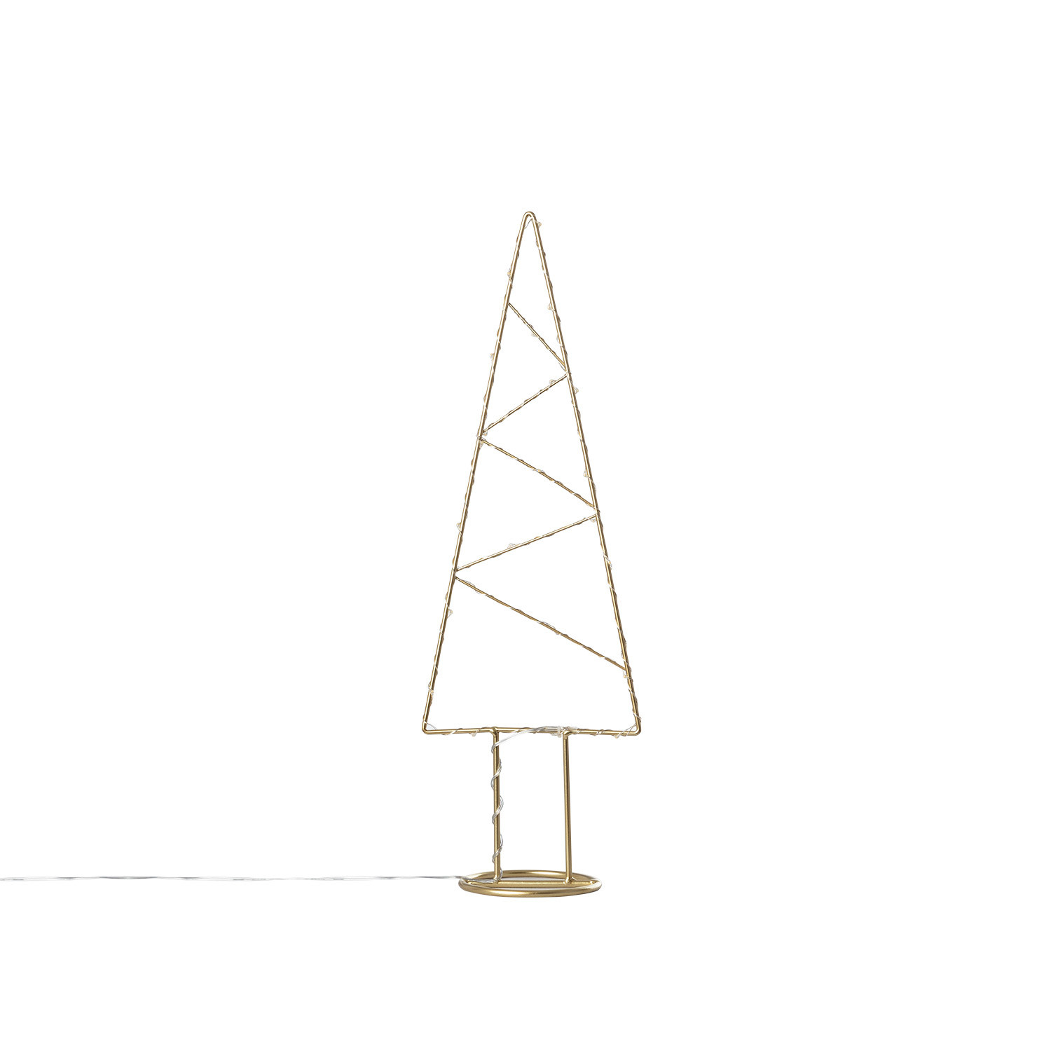 Ledkia Árbol de Navidad LED Gold para Decoración Navideña con Luz Acogedora y Batería de Bajo Consumo
