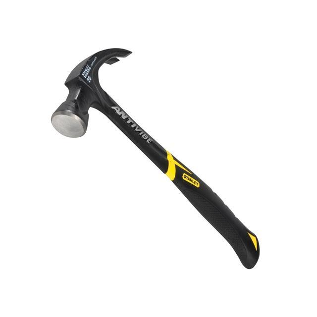 STANLEY Martillo 567 gr, martillo de carpintero con control de torsión, iniciador de uñas magnético, diseño de diapasón, cabeza forjada sólida, ideal para clavar y dar forma a materiales