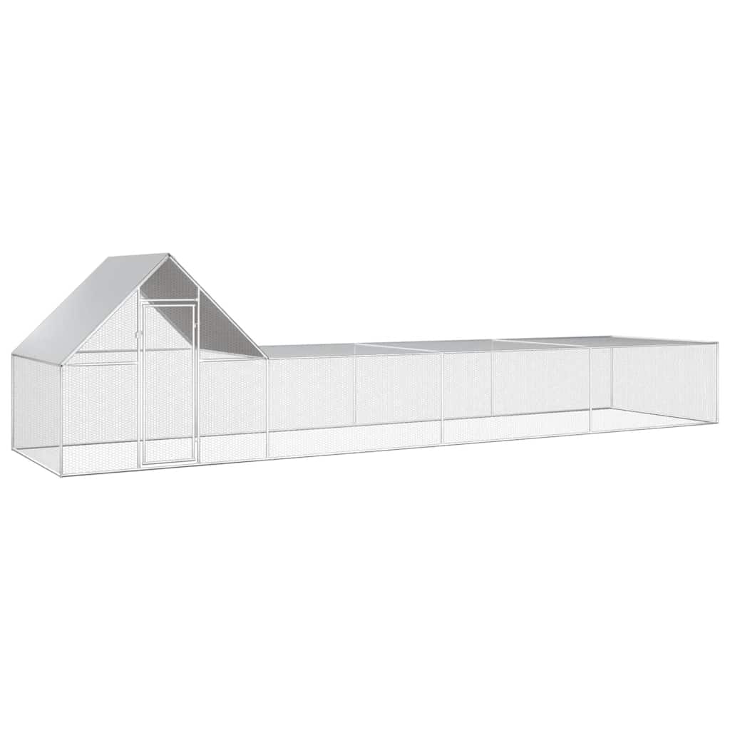 vidaXL Gallinero Metálico Acero Galvanizado Jaula Gallinas Conejos Multitallle