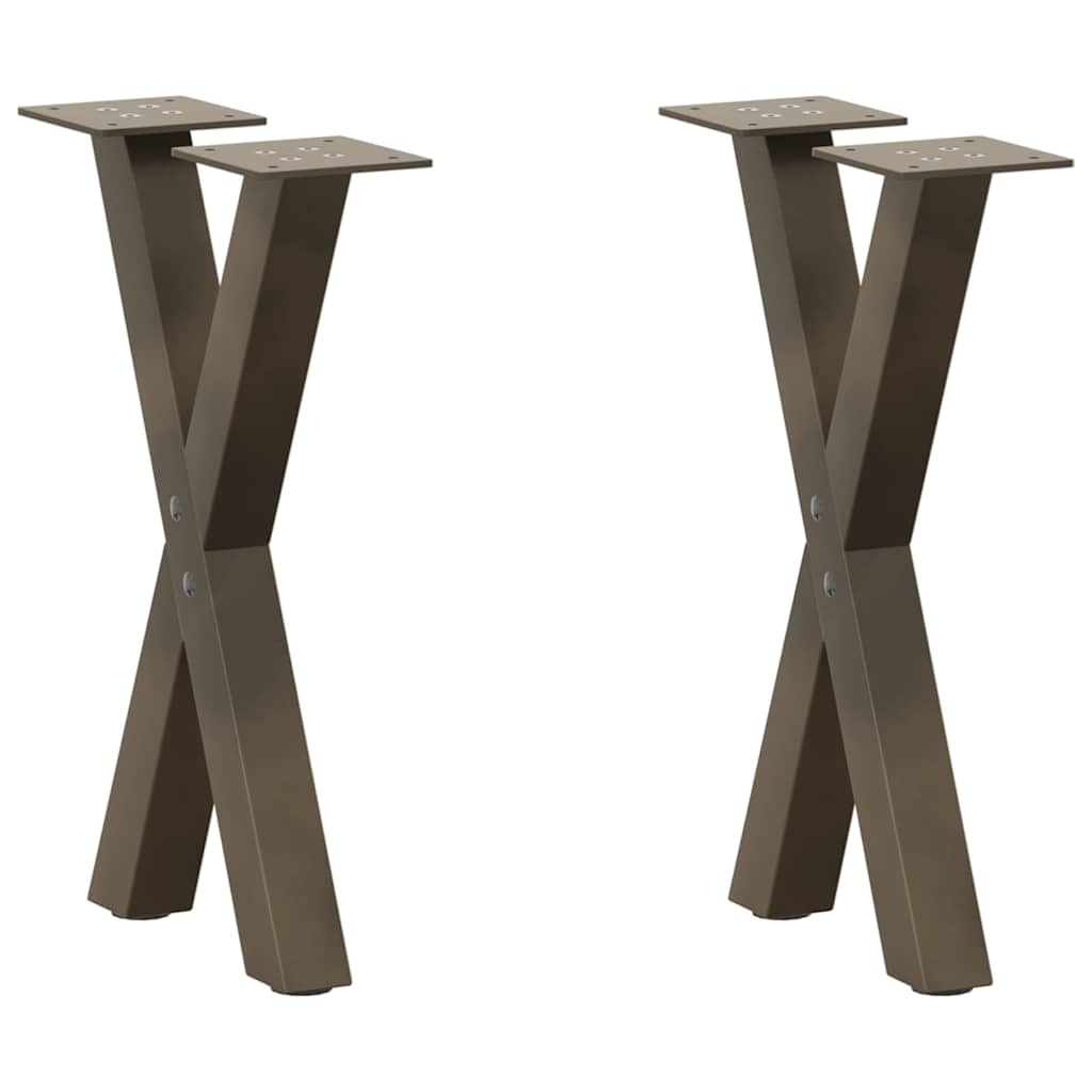 vidaXL Patas para mesa de centro en forma de X (2 unidades) 38 x (42-43) cm, acero