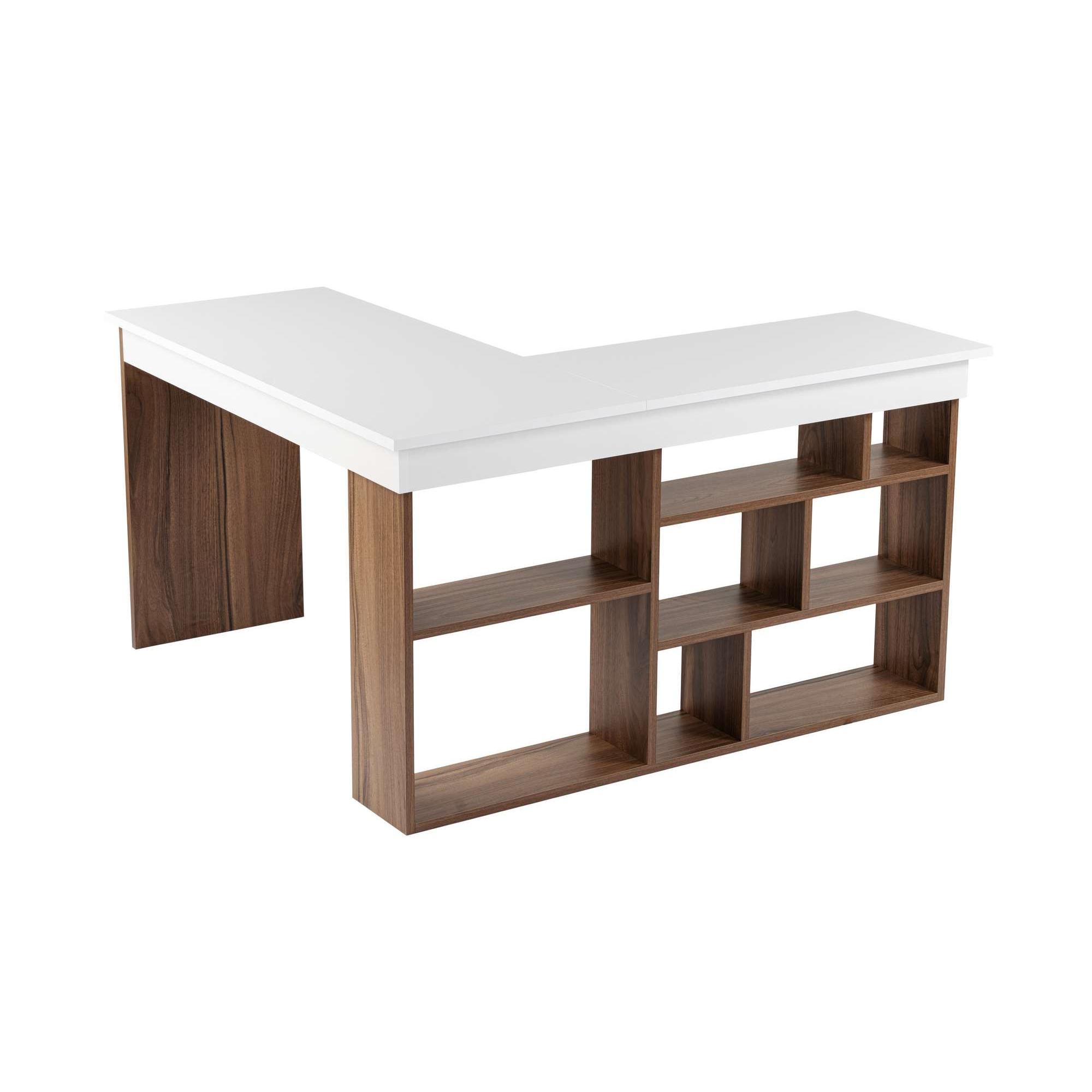Habitat y Jardin - Escritorio de madera "Vesper" 130 x 120 x 72 cm - Nogal