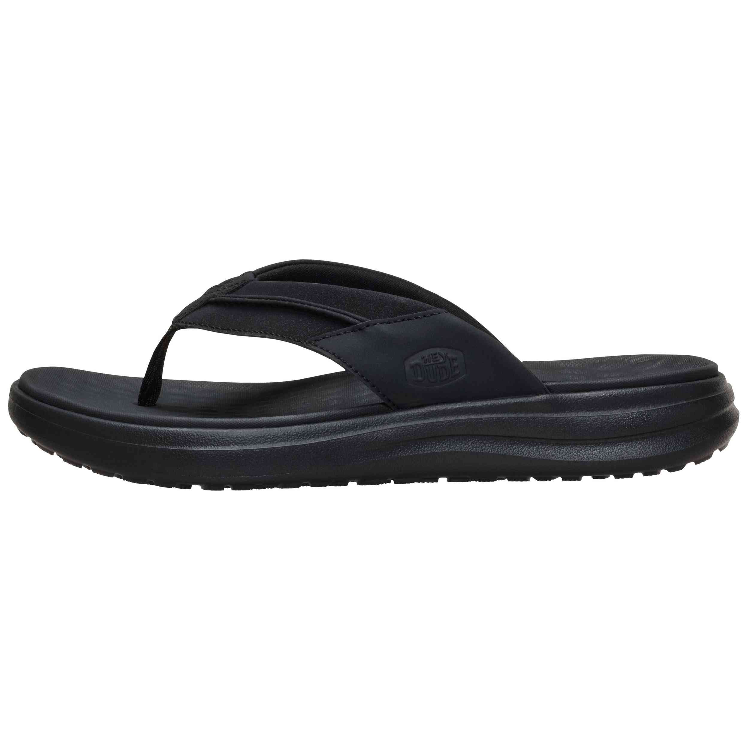 Chanclas Hey Dude modelo HD44442-001 para hombre y mujer en color Negro
