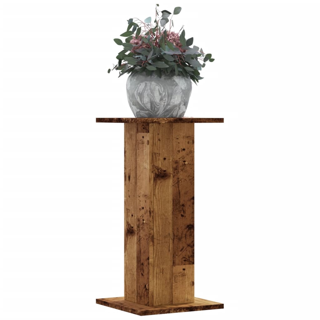 vidaXL Soportes de plantas 2 uds madera 30x30x60 cm Color Gris hormigón,  Gris sonoma,  Blanco y mas