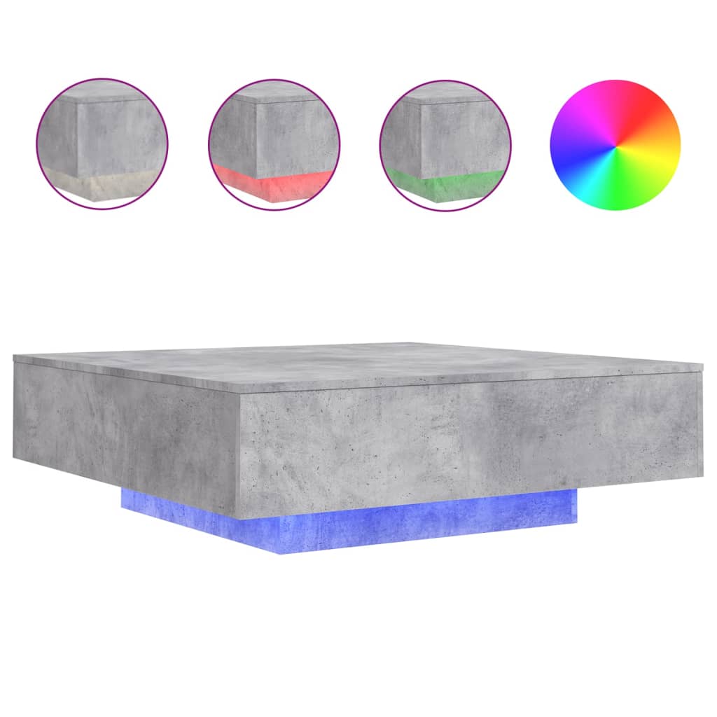Vidaxl Mesa de Centro con Luces LED 100x100x31 Cm Blanco