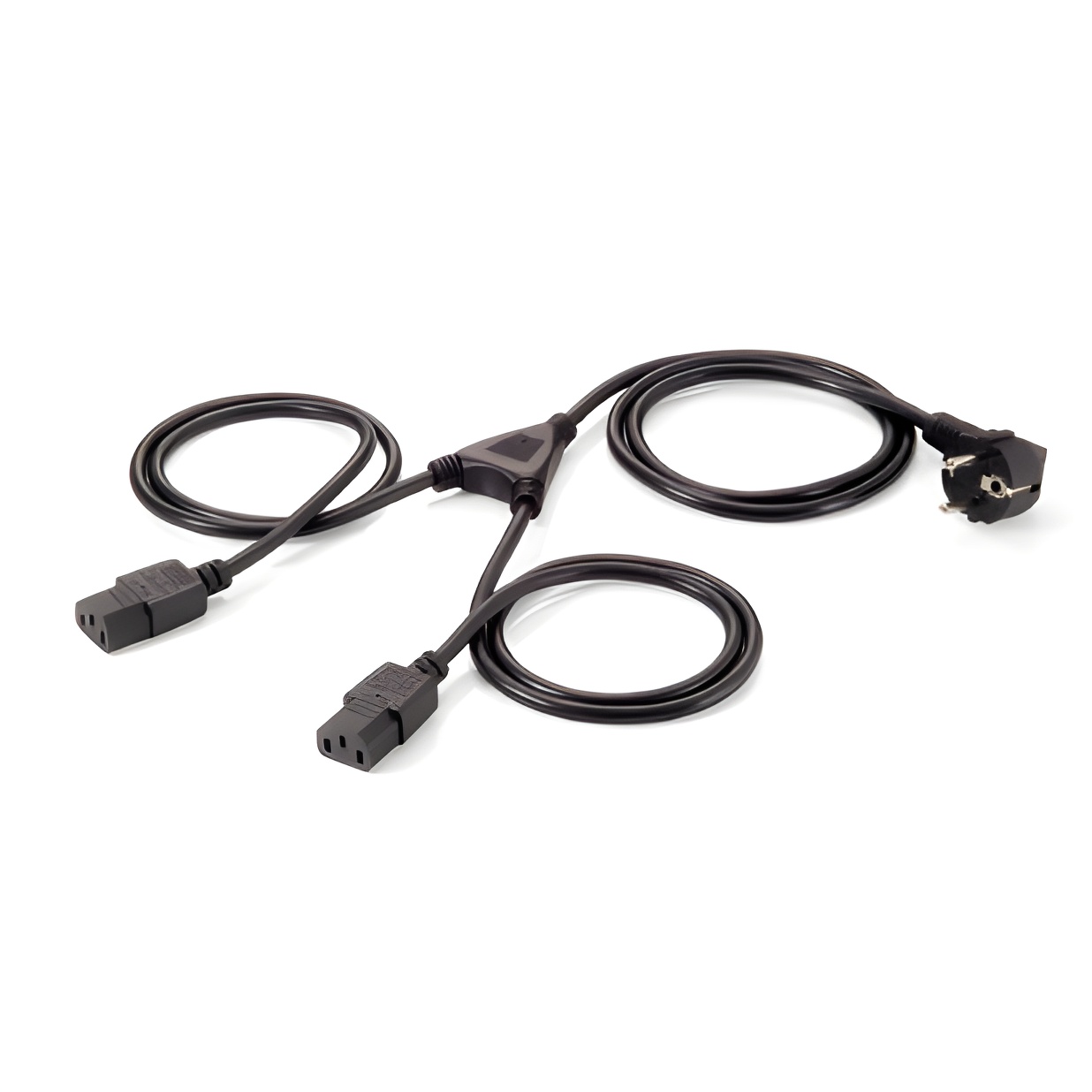 Cable alimentacion equip shuko 90º macho a 2 iec hembra 1.8m 112220