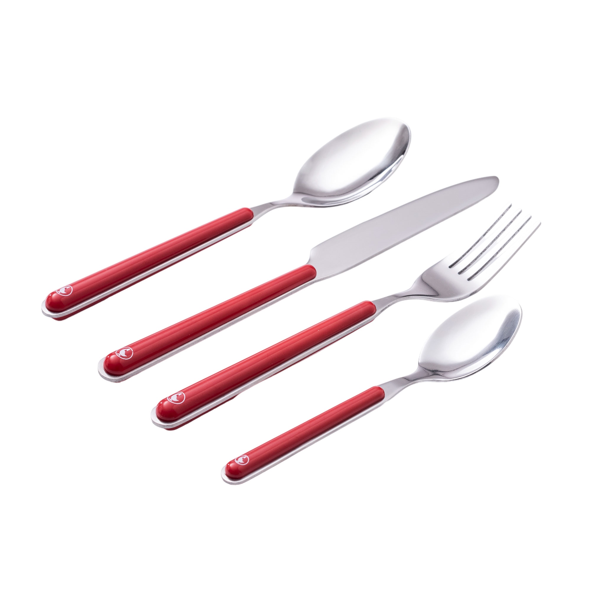 Cubertería de 16/32 piezas en acero inoxidable con pulido brillante - El Ganso: Set de cubiertos de alta calidad en color rojo para cualquier ocasión.