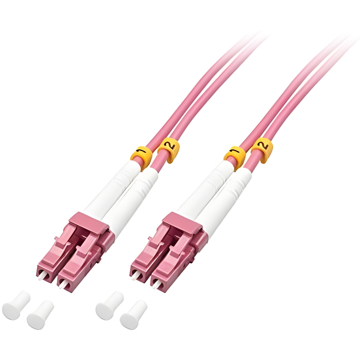 LINDY 46344 Cable Doble de Fibra óptica, OM4 LC/LC 10 m de Color Rosa