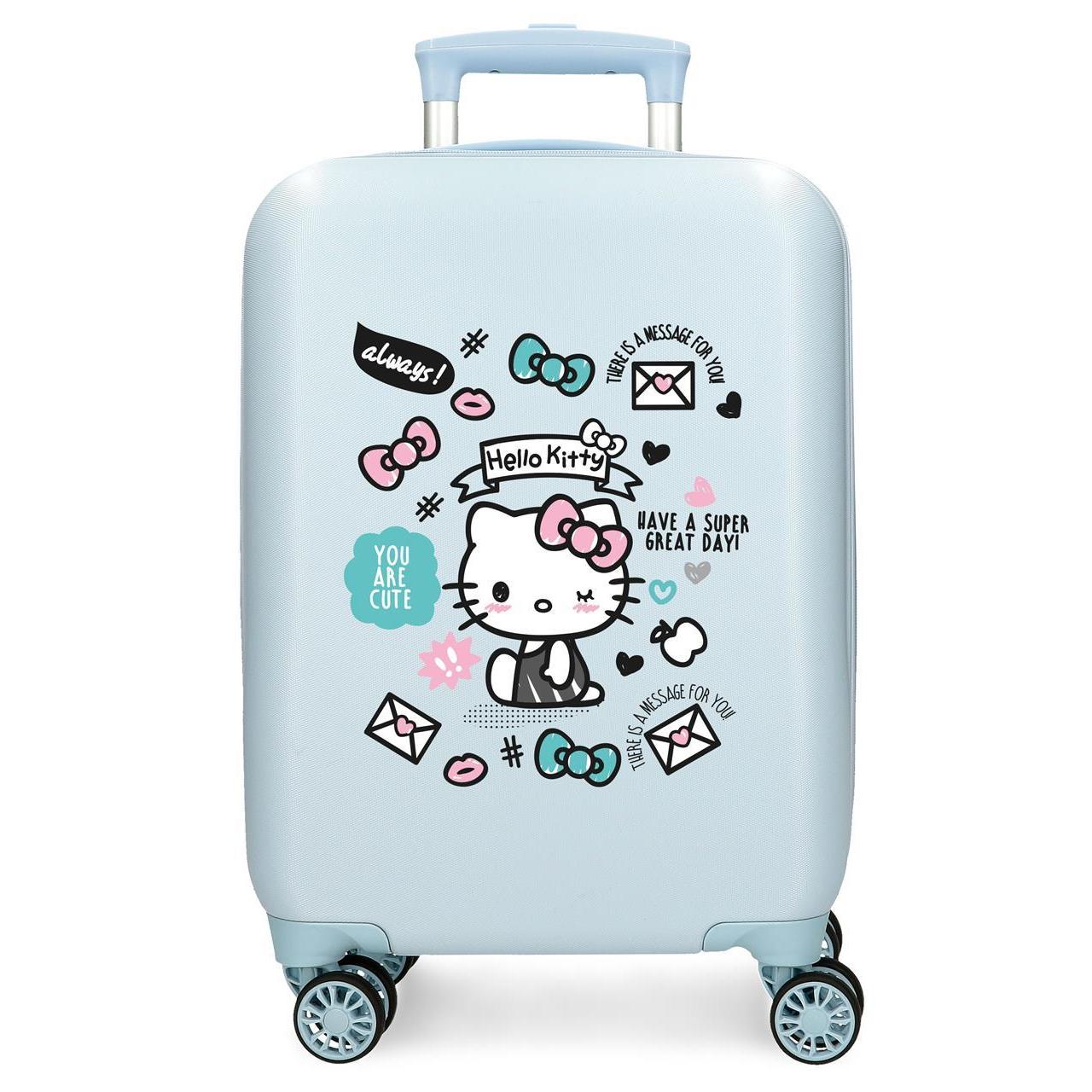 Maleta de cabina Hello kitty you are cute azul claro 33x50x20 cm