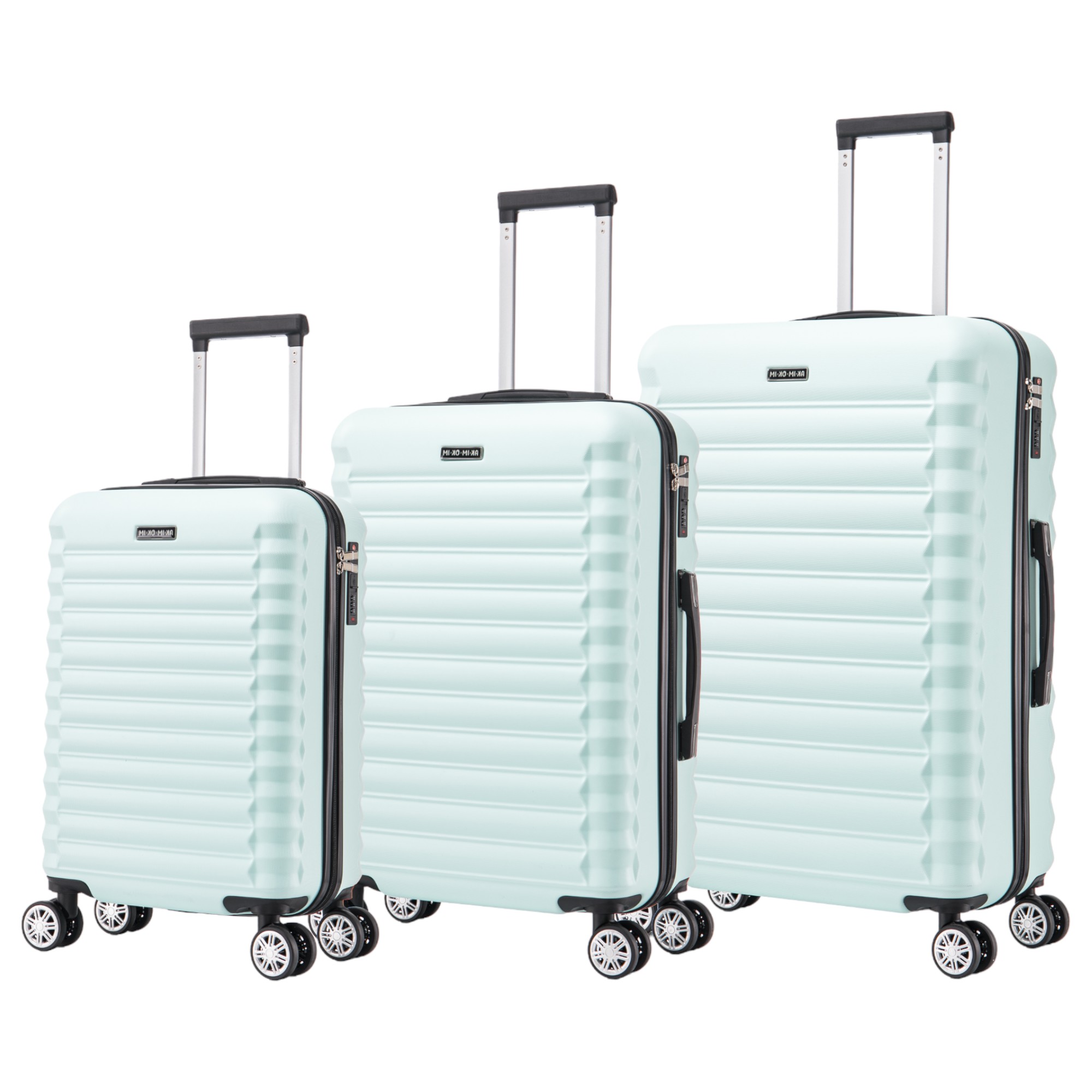 Conjunto de Maletas de Viaje Elegantes: Carcasa Ligera de ABS, Cerradura Numérica, 4 Ruedas Giratorias 360°, Asa Telescópica de Aluminio  Juego de Maletas    Set Trolley Maleta Cabina  (Flash 7599 M003  8008 6020)