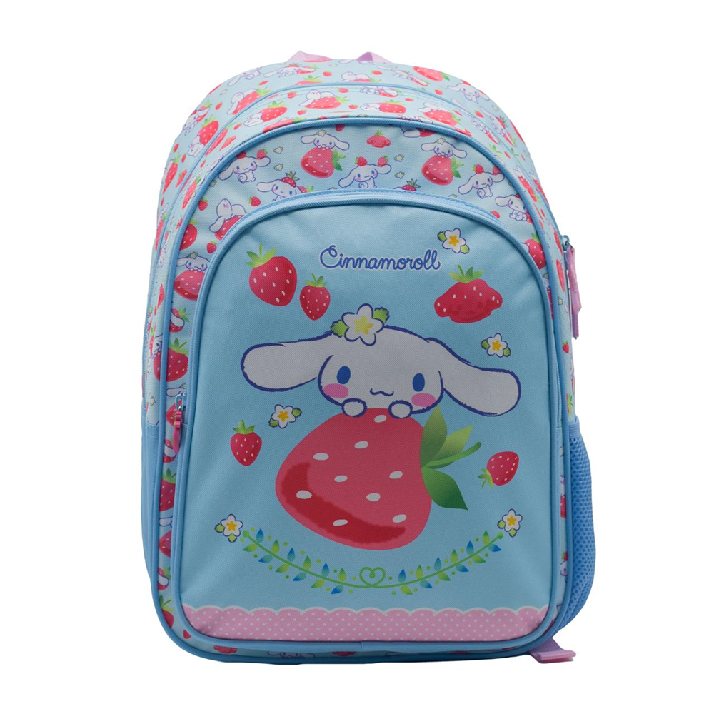 Toybags - Mochila Primaria Cinnamoroll Doble Compartimento (Gran Capacidad), adaptable a Carro. Con Accesorio Pom-Pom. Compartimento Portalaptop. 44 X 30 X 20 Cm. (T434-1158)