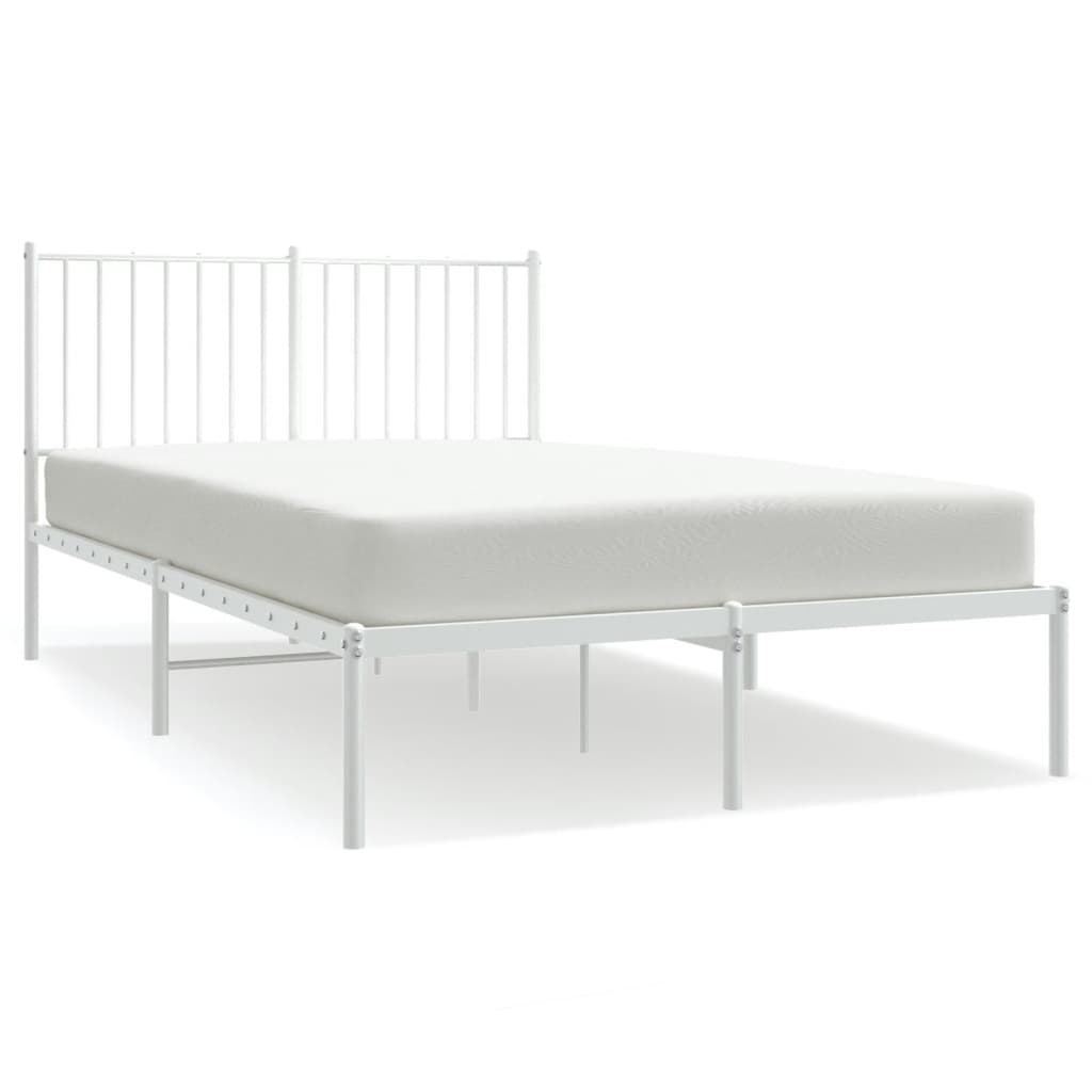 vidaXL Estructura cama sin colchón con cabecero metal blanco 120x200cm