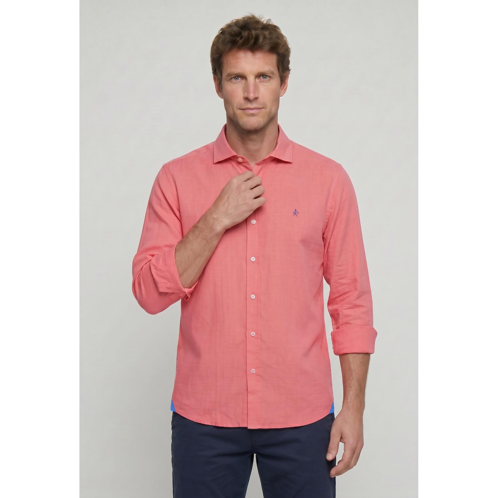 Camisa lino Valecuatro coral