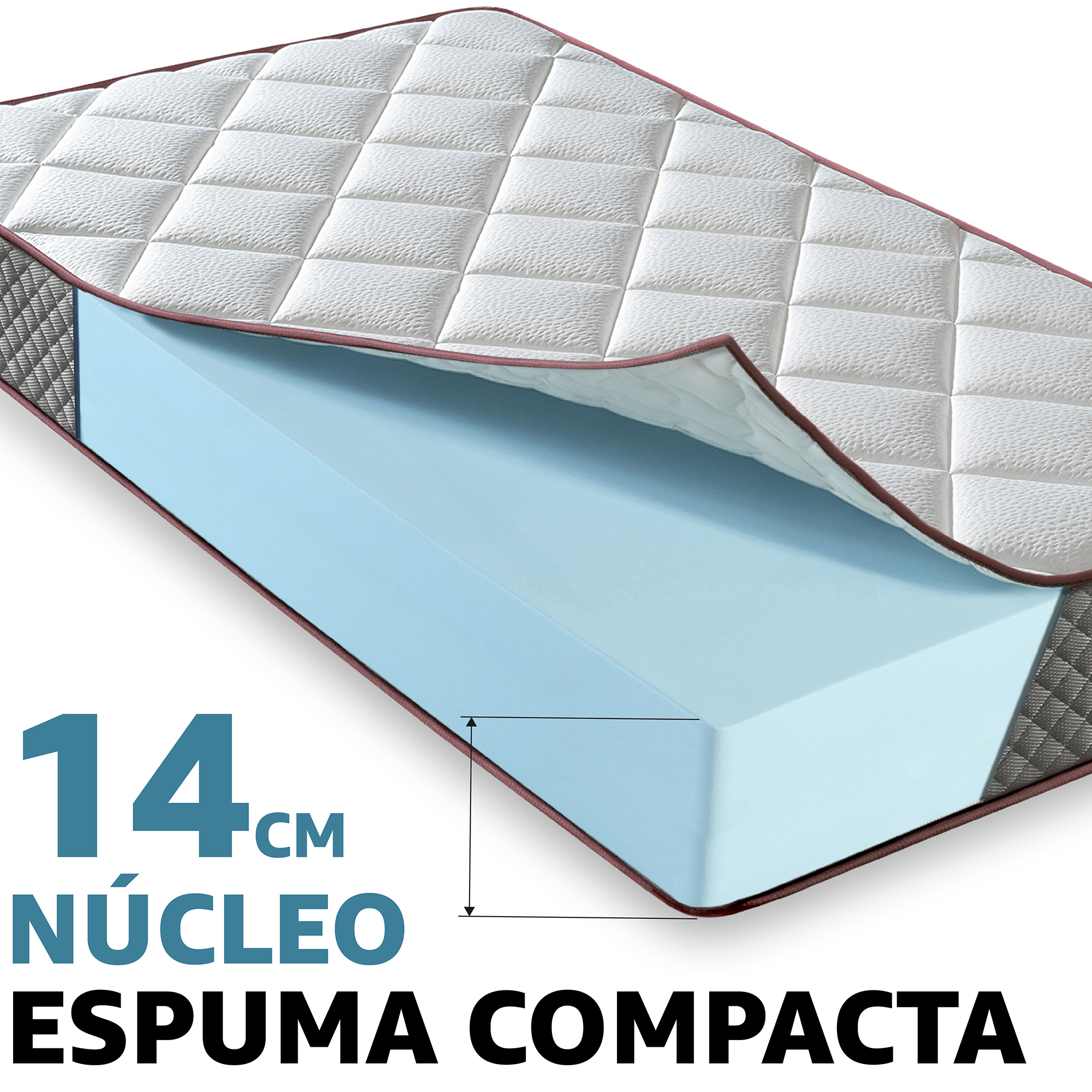 Colchon Viscoelástico LuxiaBed Elixir Alturas 14 20 26 cm Firmeza Media Adaptabilidad Higiénico y Transpirable MemoryVex