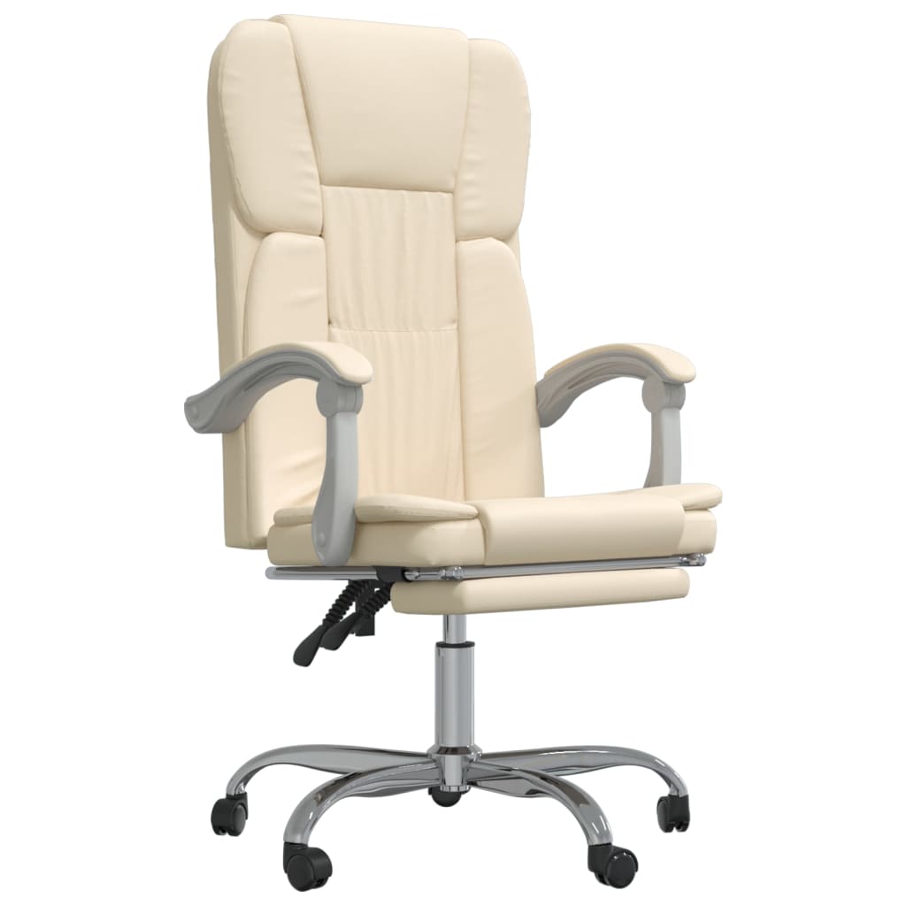 vidaXL Silla de oficina reclinable cuero sintético Multicolor
