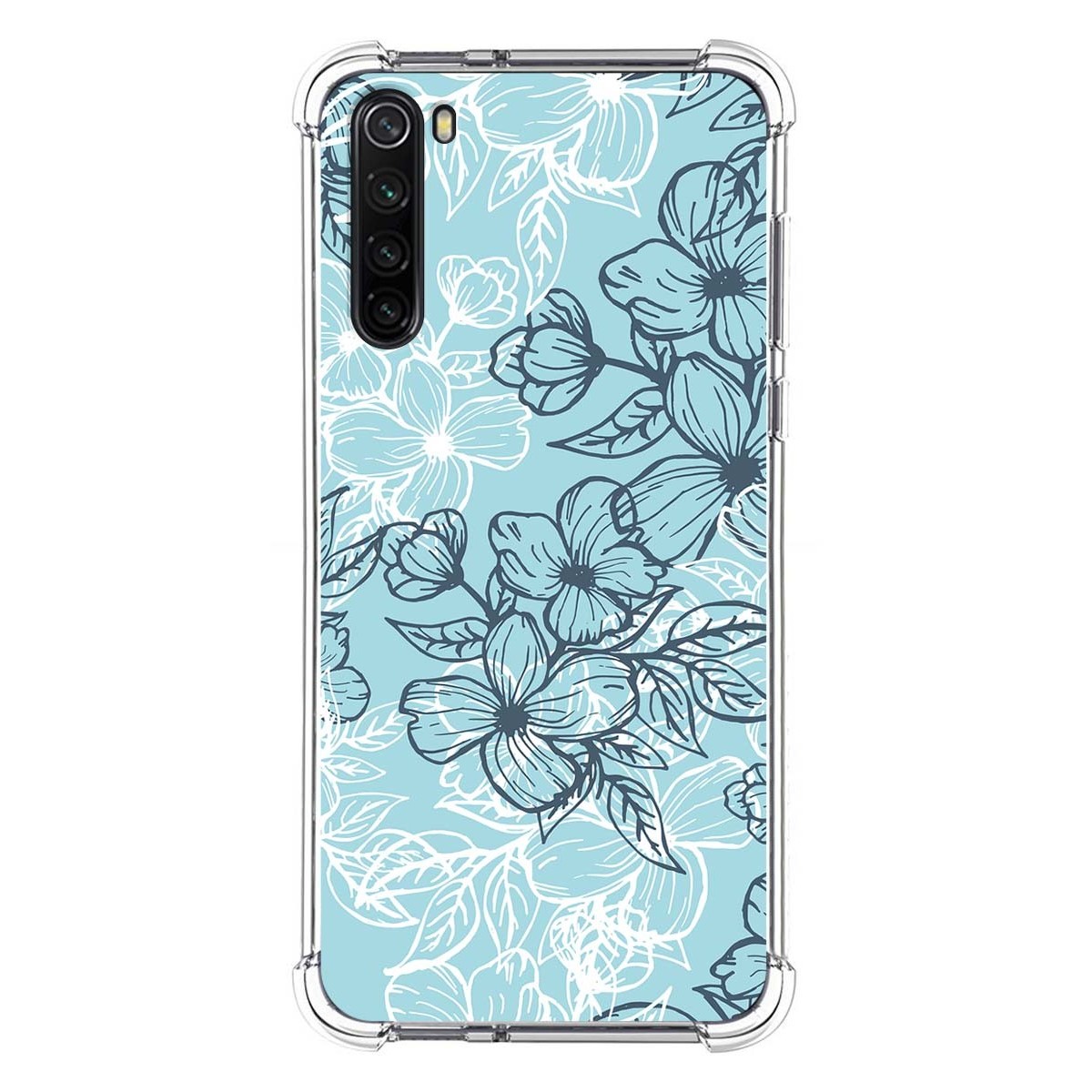 Funda Silicona Antigolpes para Xiaomi Redmi Note 8 (2019/2021) diseño Flores 03 Dibujos
