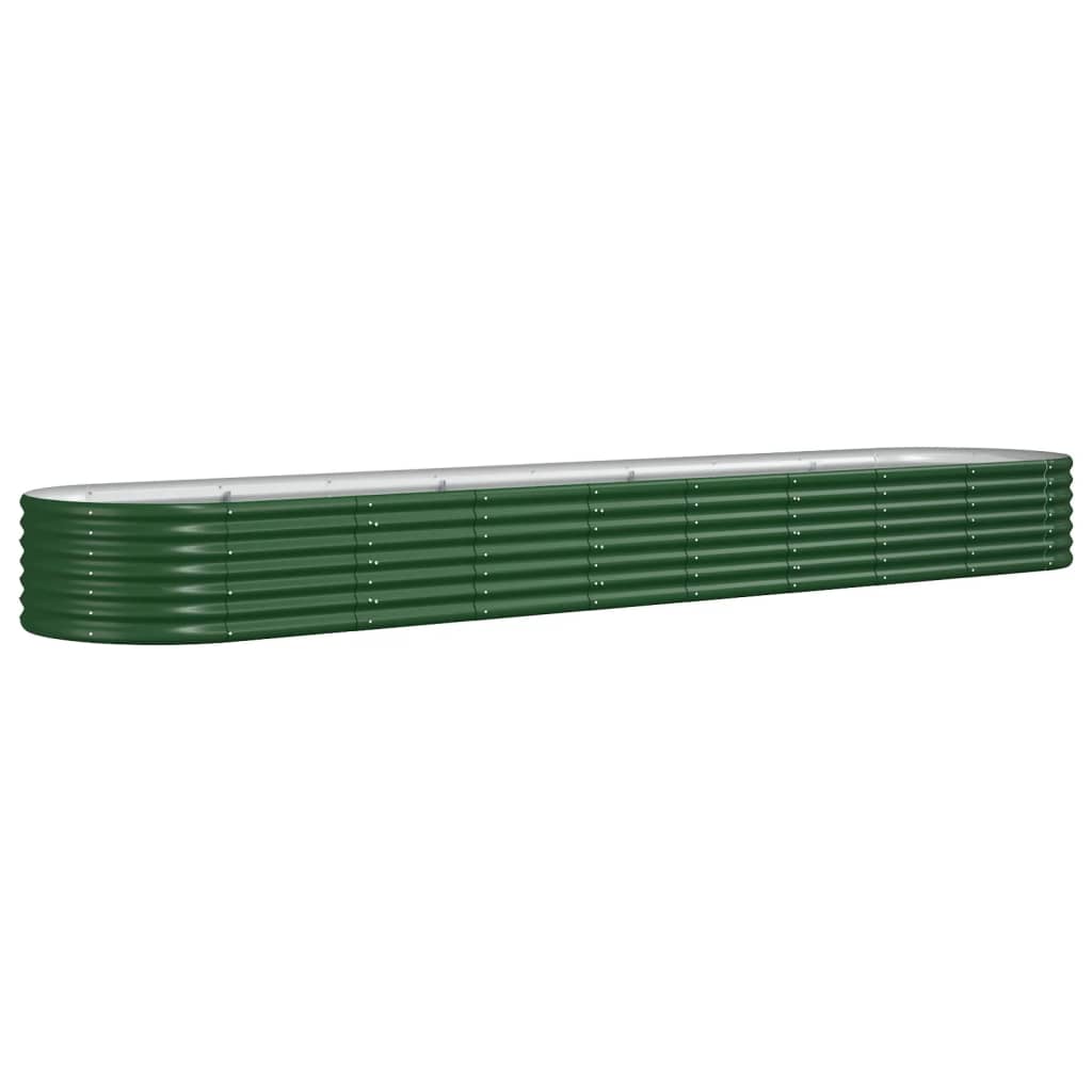 vidaXL Jardinera arriate acero galvanizado verde 368x80x36 cm