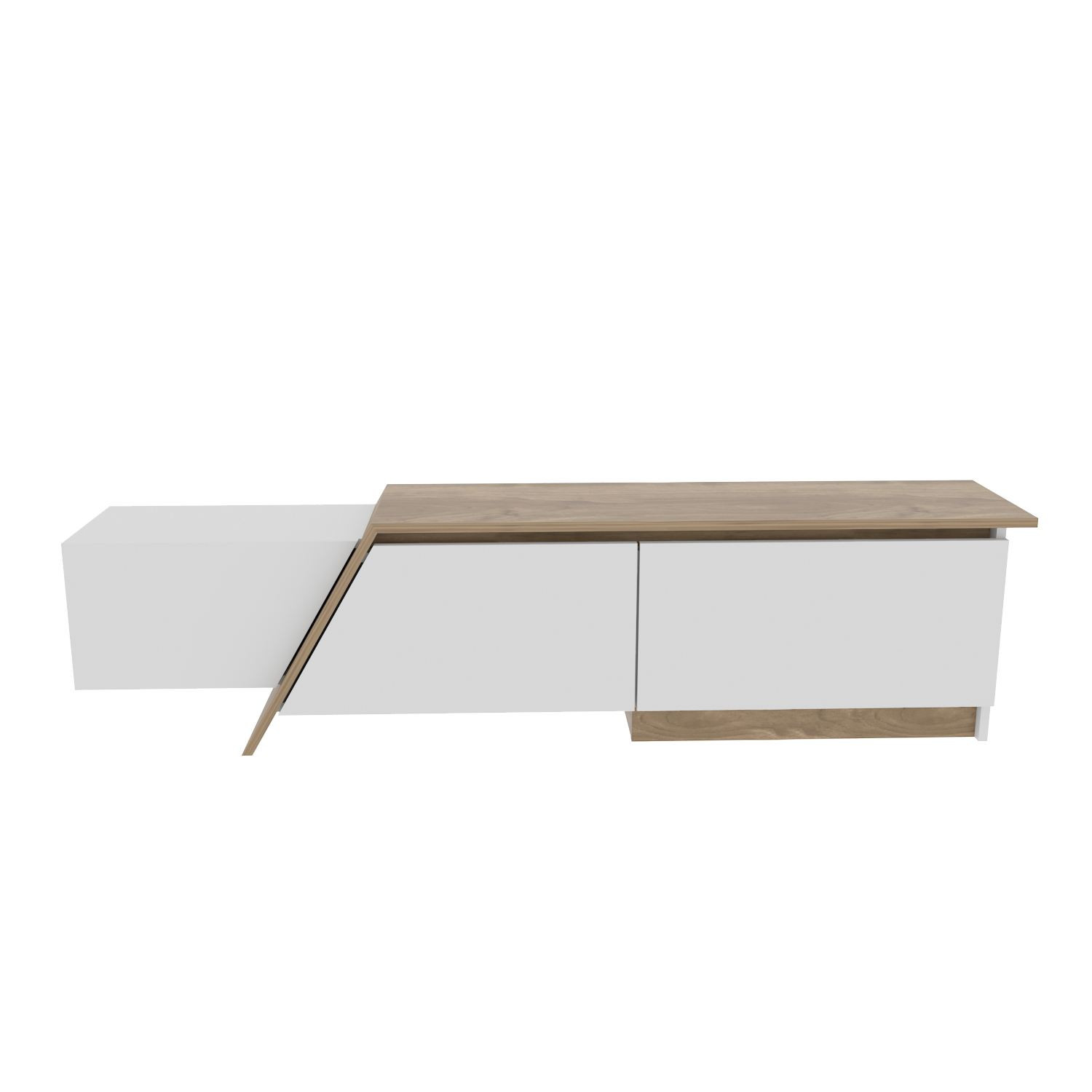 Habitat y Jardin - Soporte de TV de madera "Zonas" - 180 x 35 x 28 cm - Blanco