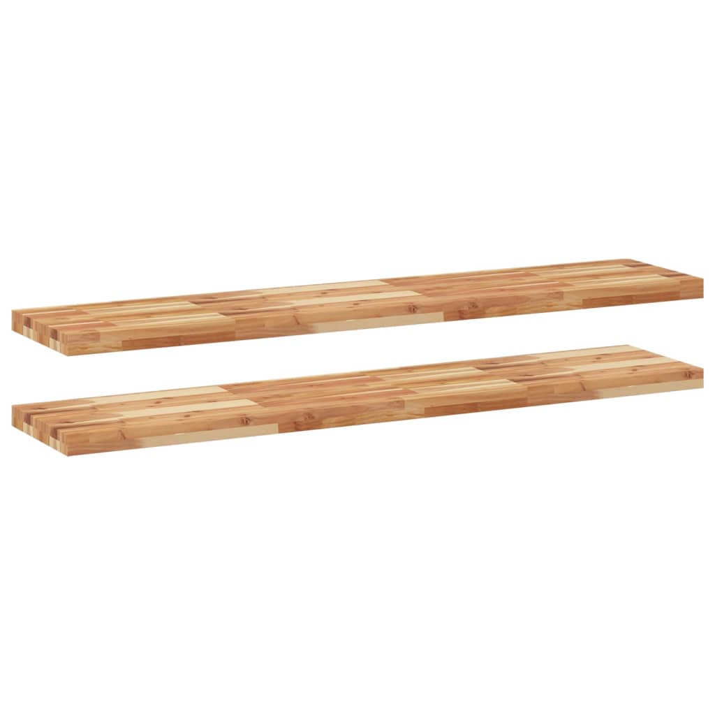 Vidaxl Estante Flotante de Madera Acacia, 2 Uds, 120x30x4 Cm - Marrón