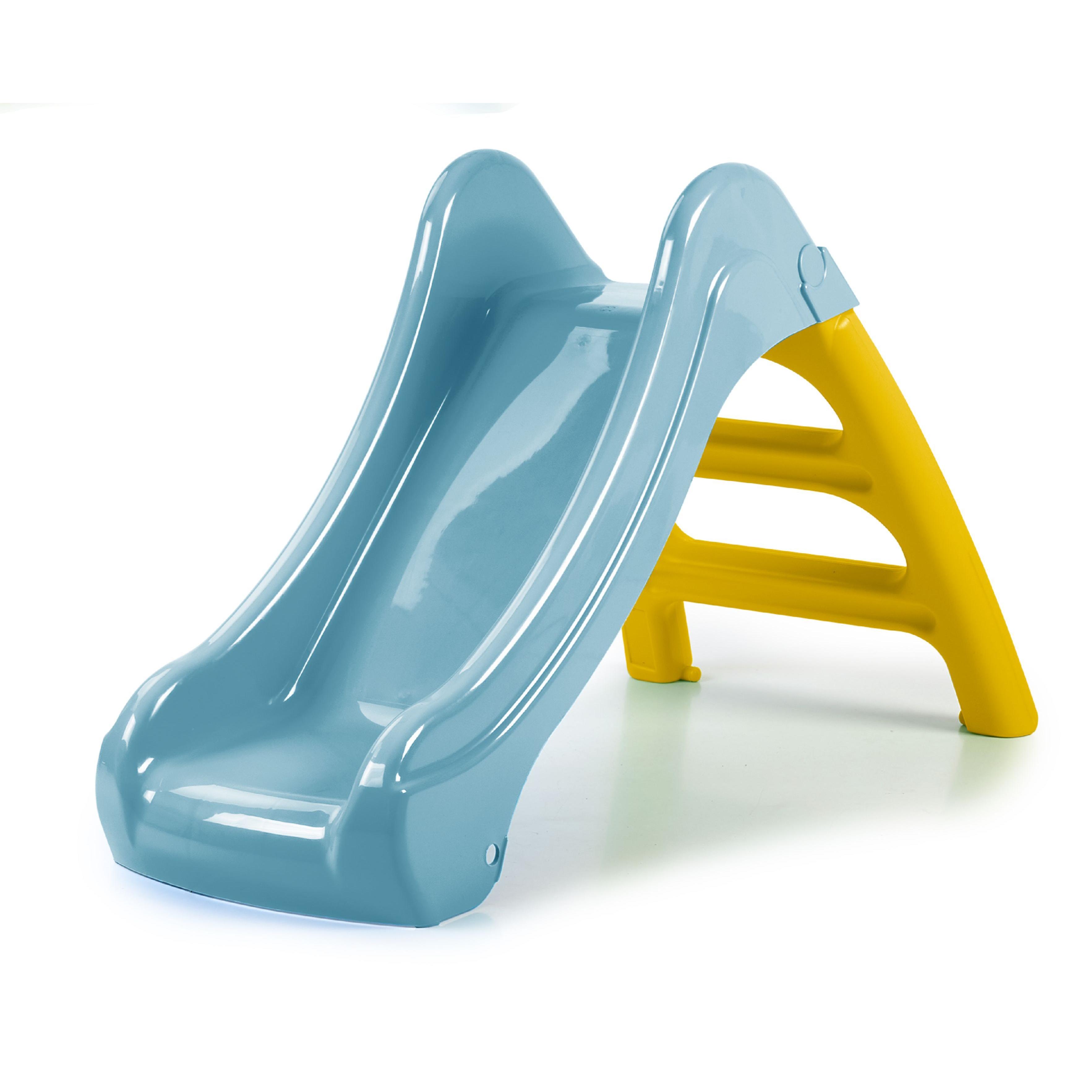 FEBER - Casual Slide, Tobogán Pequeño para Jardín, Escaleras Antideslizantes, Colores Resistentes a la Luz Solar y Cambios de Temperatura, Fácil Montaje, A partir de 1 año, Famosa (FEL10000)