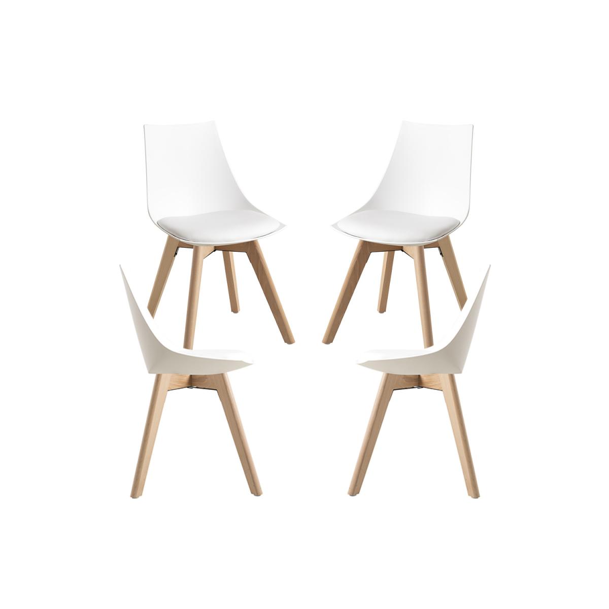 Regalos Miguel - Packs Sillas Comedor - Pack 4 Sillas Blok - Blanco