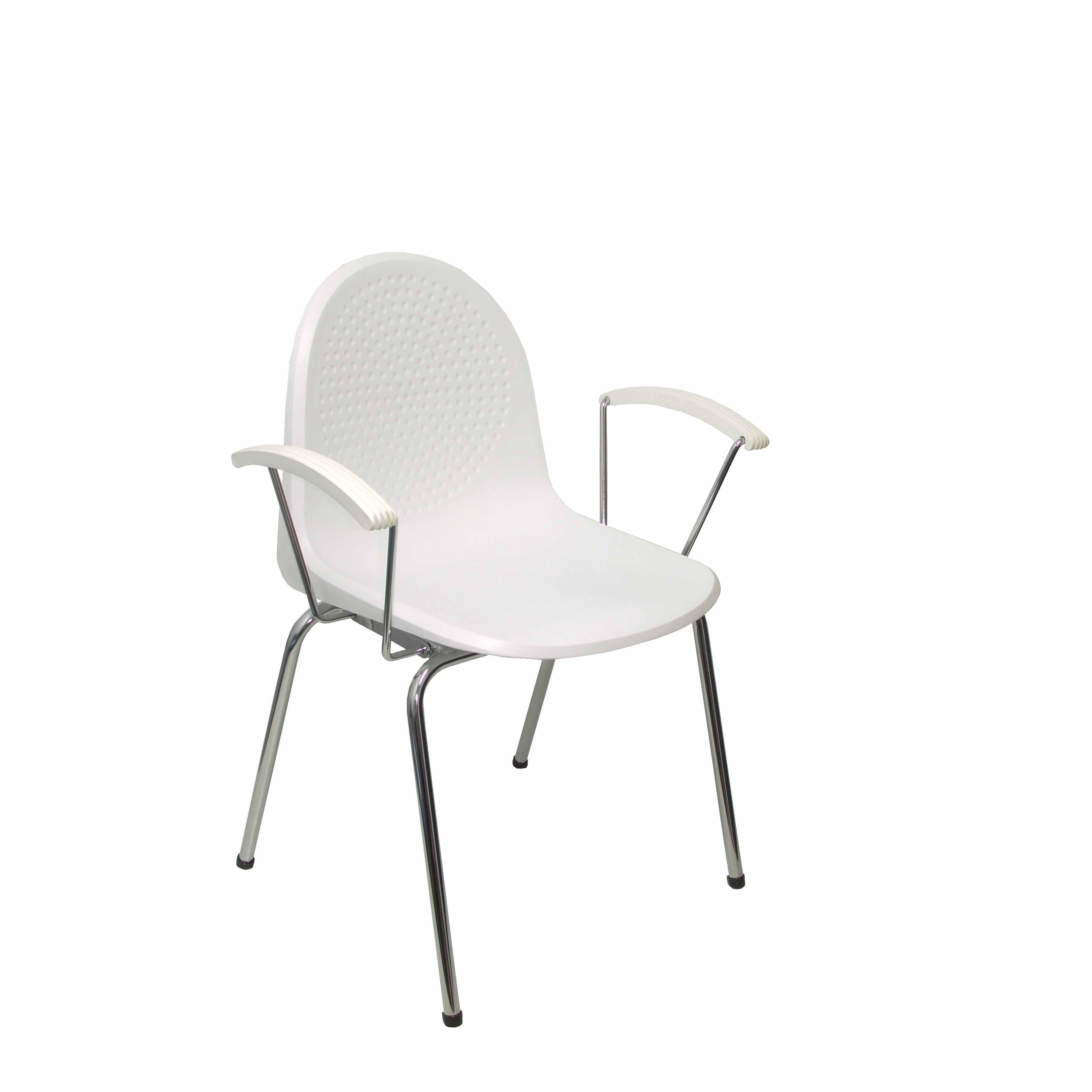 Piqueras Y Crespo - Silla Ergonómica con Brazos Cromados y Estructura Cromada