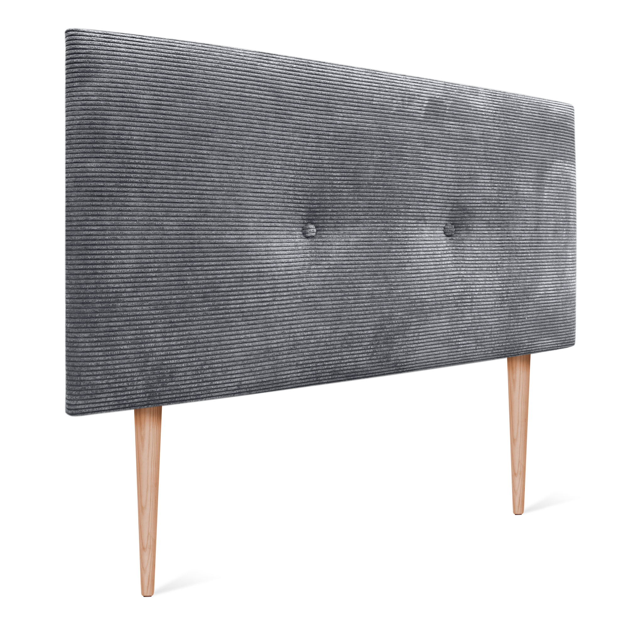 DHOME Cabecero de Pana Liso con Botones y Patas Alta Gama Moderno 4cm Grosor