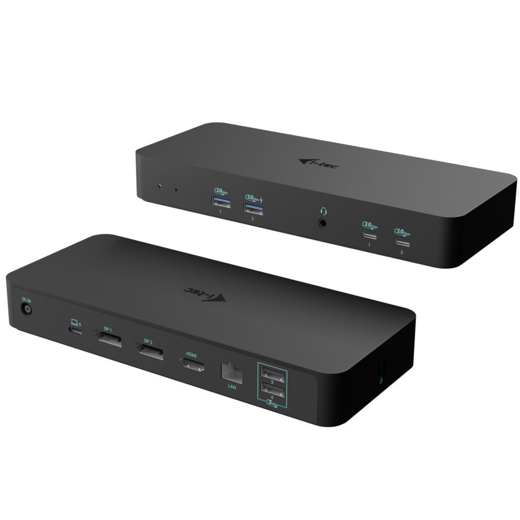 I-Tec - Estación de conexión TripleDock PD 100W 10 en 1 con 3 monitores 4K, USB-C 10 Gbps y Ethernet Gigabit para profesionales