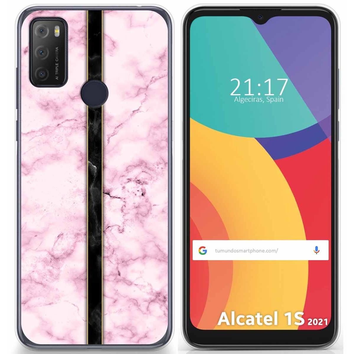 Tumundosmartphone Funda Gel Tpu para Alcatel 1S 2021 / 3L 2021 diseño Mármol 04 Dibujos