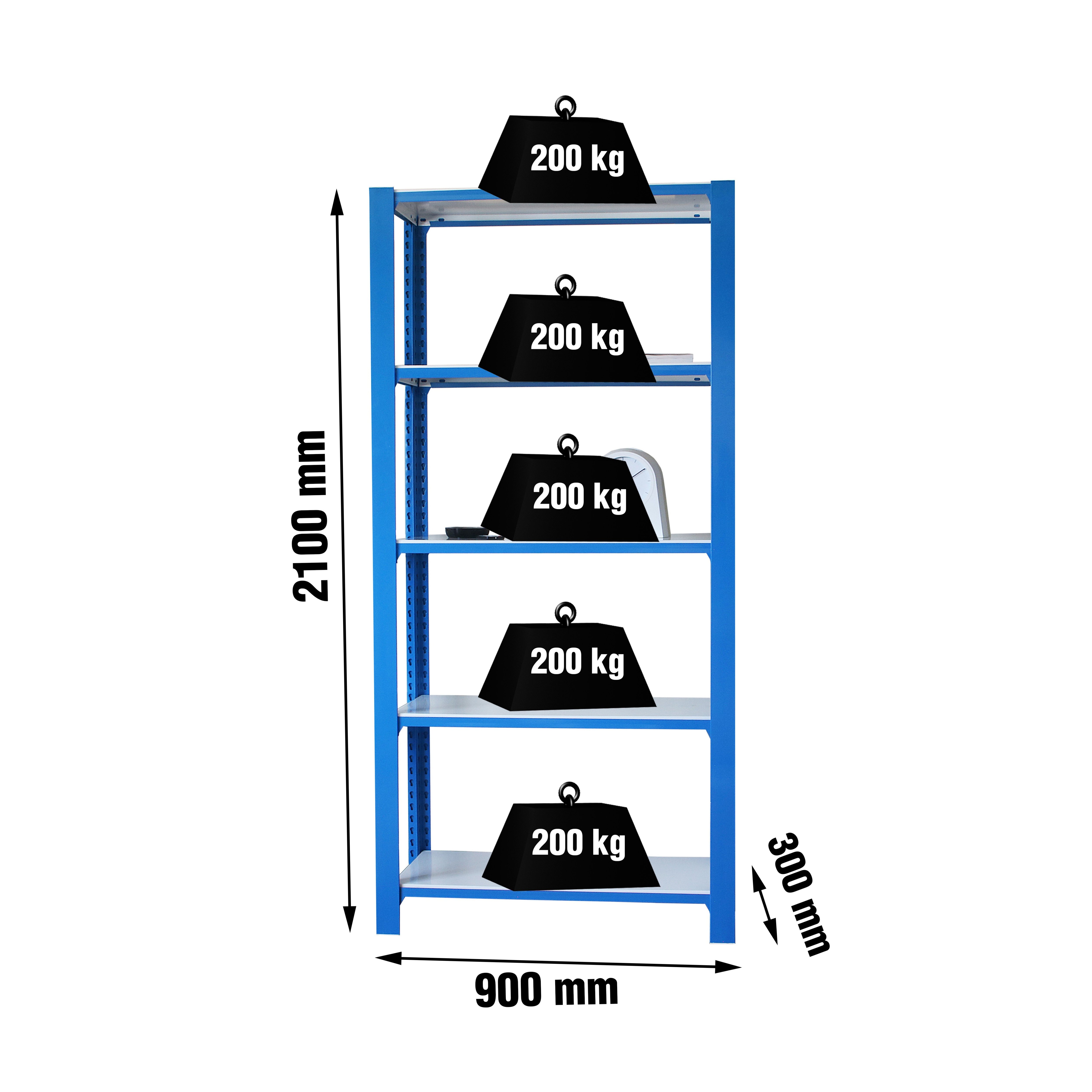 Estantería SIMONRACK Officlick 5/300 wood i.m. Azul/blanco