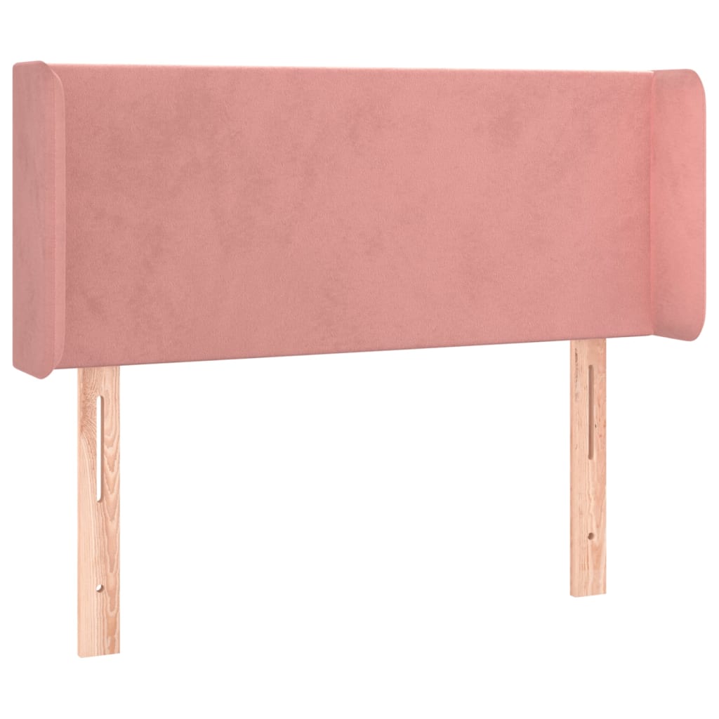 vidaXL Cabecero con LED de terciopelo rosa 103x16x78/88 cm