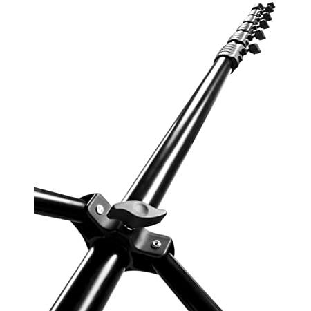 Walimex 16331 tripod - Adjustable height aluminum tripod supports 2.2 kg, extends from 162 cm to 730 cm, ideal for photography and videography, lightweight and portable design.