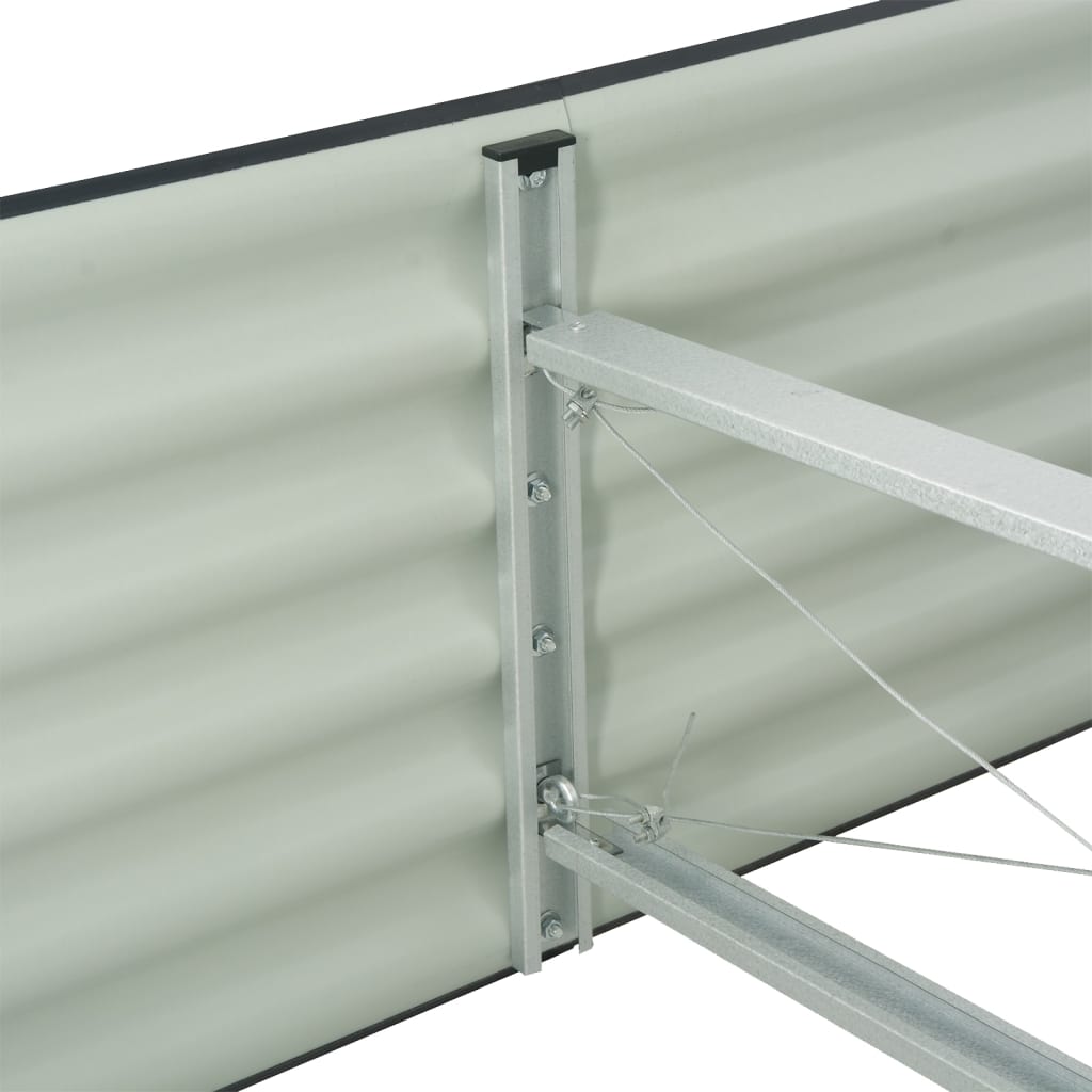 vidaXL Arriate de acero galvanizado gris 320x80x44 cm