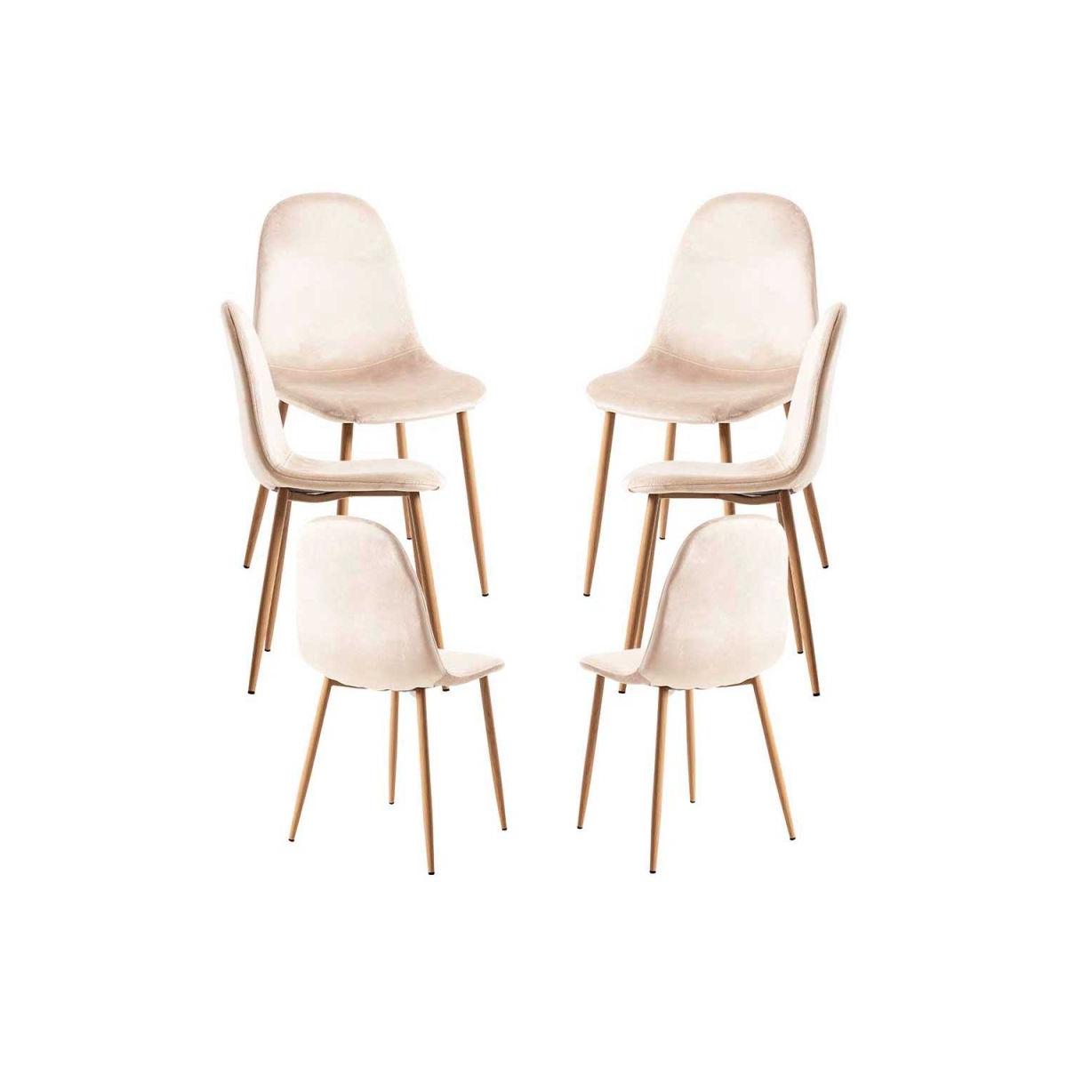 Regalos Miguel - Packs Sillas Comedor - Pack 6 Sillas Teok Terciopelo - Beige