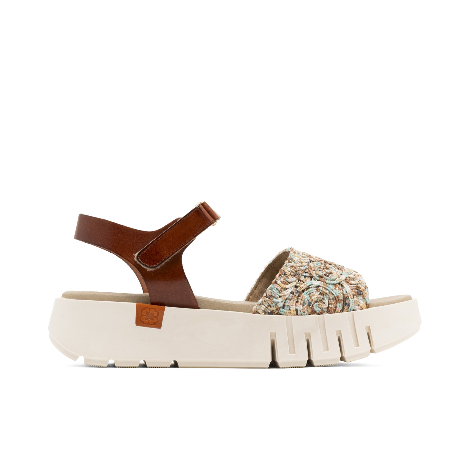 Sandalia Cuña de Piel Diana Cuero: Elegante Diseño en Marrón con Plataforma de 4.5 cm y Suela Antideslizante, Confort Máximo con Plantilla Acolchada de Piel, Cierre de Velcro Seguro. Hechas en España,