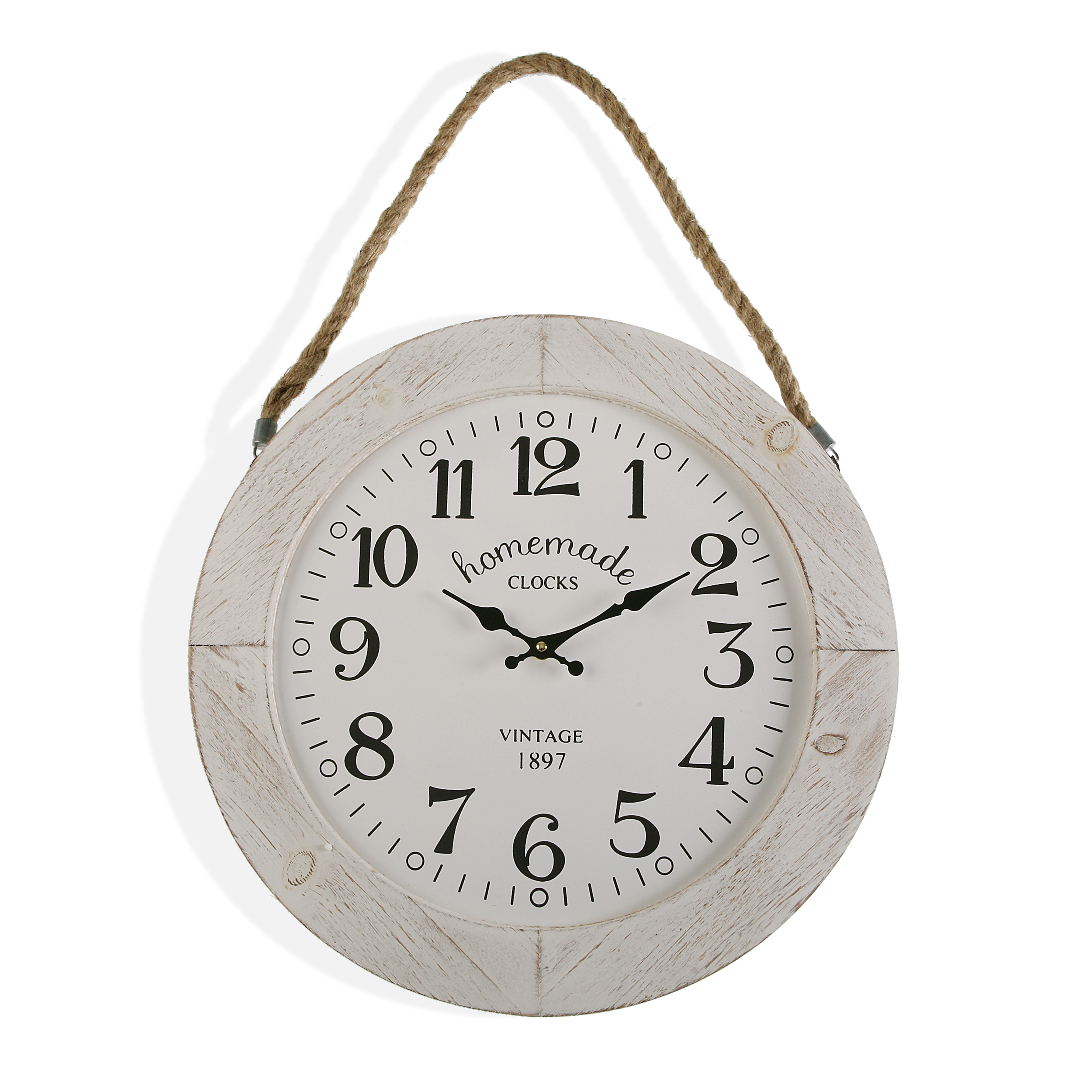 Versa Bourke Reloj de Pared Decorativo para la Cocina, el Salón, el Comedor o la Habitación, , Medidas (Al x L x An) 51,5 x 5 x 50 cm, Madera, Color Gris