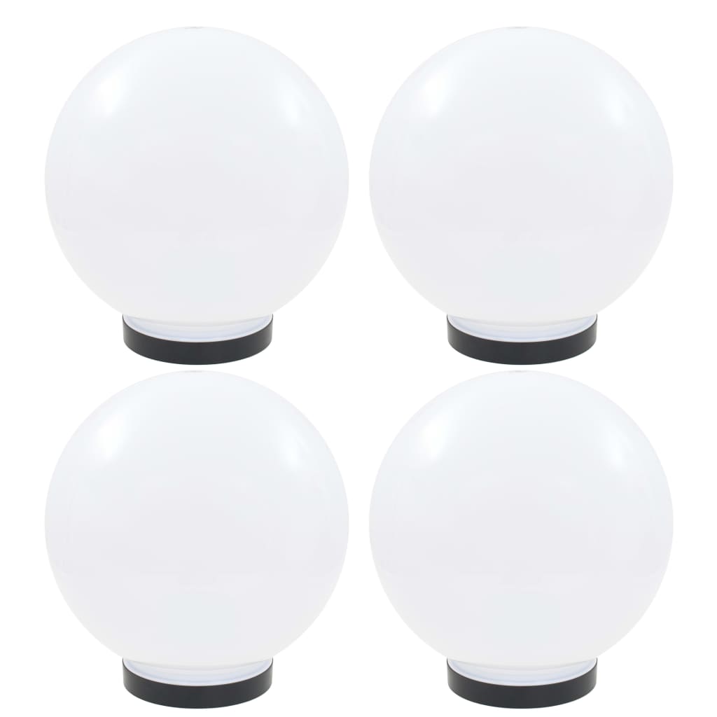vidaXL Lámparas de Bola LED Esféricas PMMA (4 unidades) Iluminación Jardín Terraza Dimensiones 20 cm,  25 cm,  30 cm y mas