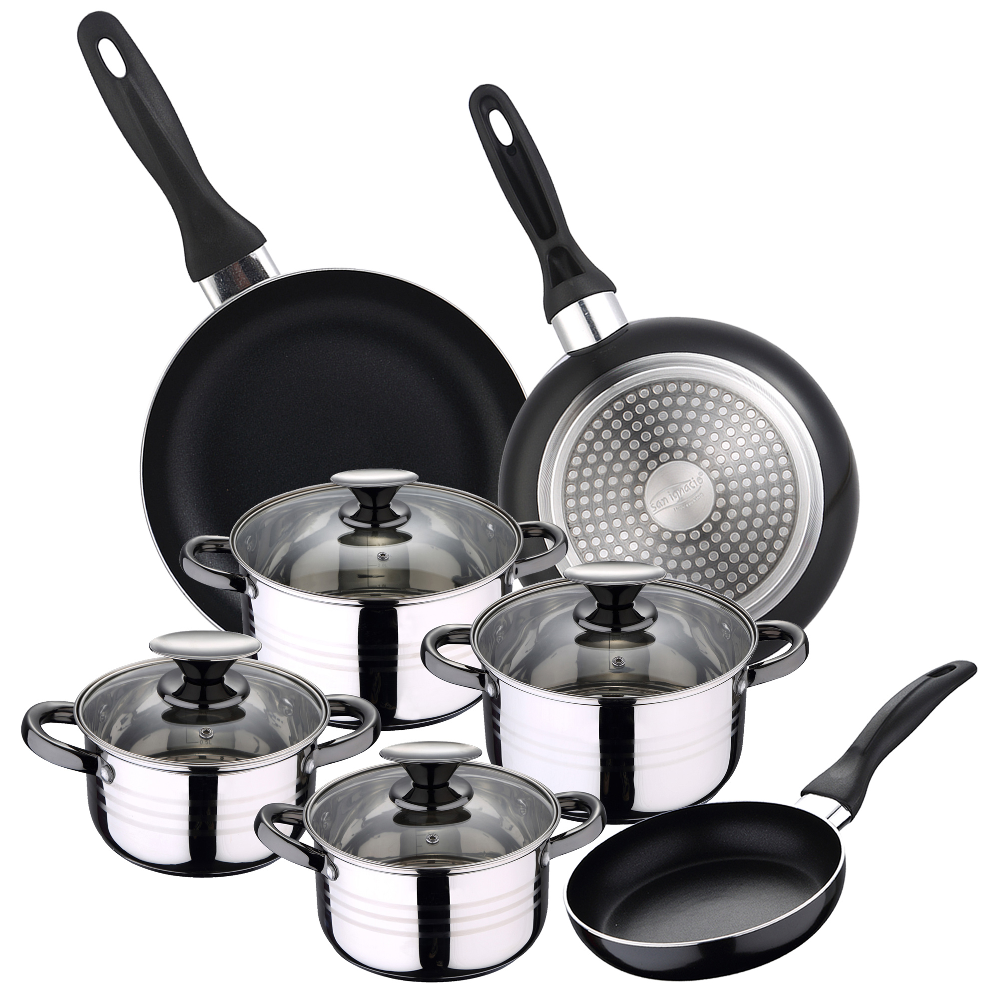 Set Bateria 8pc SAN IGNACIO + Set 3 sartenes 16/20/24
