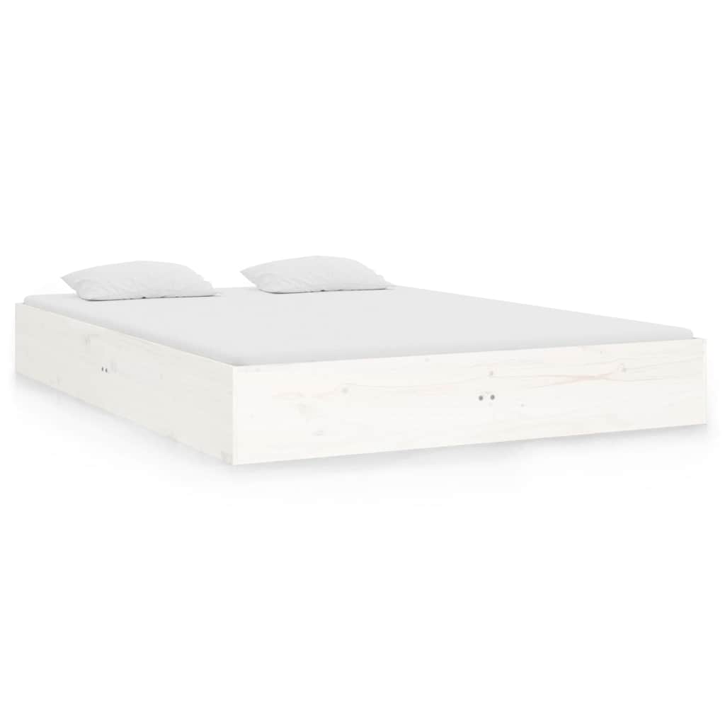 vidaXL Estructura de cama sin colchón madera maciza blanco 120x190 cm
