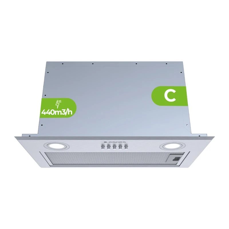 Campana Grupo Filtrante ASPES AGF5200CX 52cm 440m³/h Clase C Inox  | 64dB, Niveles Extracción 3