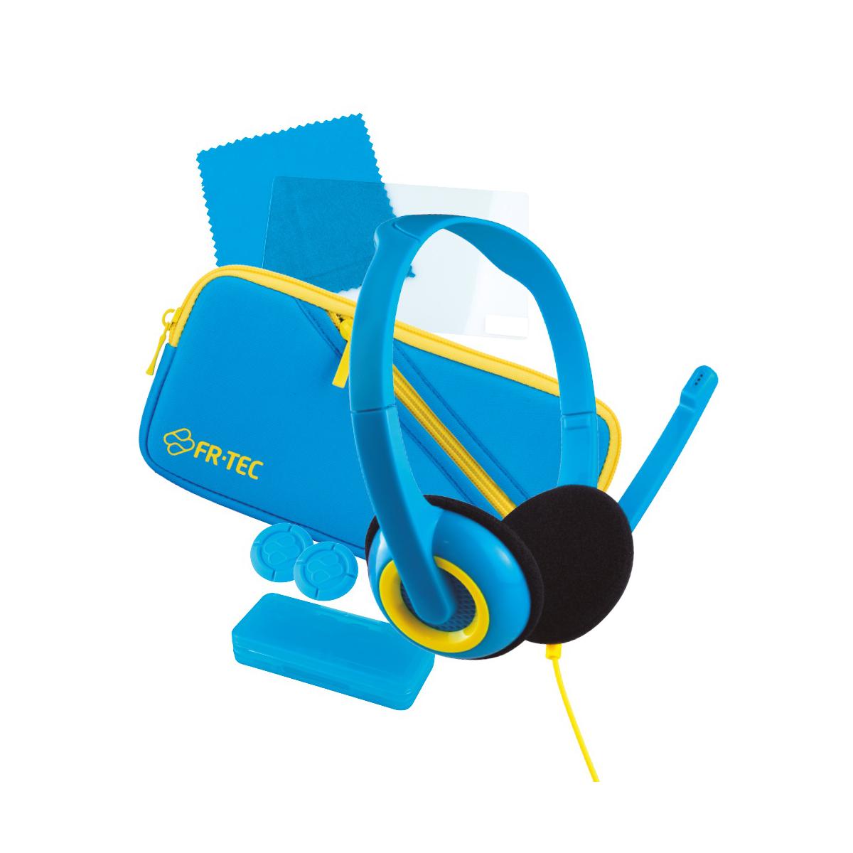 Fr-tec Full Pack para Switch Lite con Funda de Transporte, Caja de Juegos, Cristal Templado, Grips XL y Auriculares con Microfono