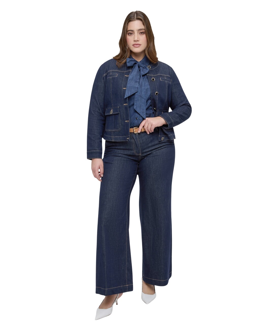 Fiorella Rubino - Jeans Wide Leg con cinturón extraíble