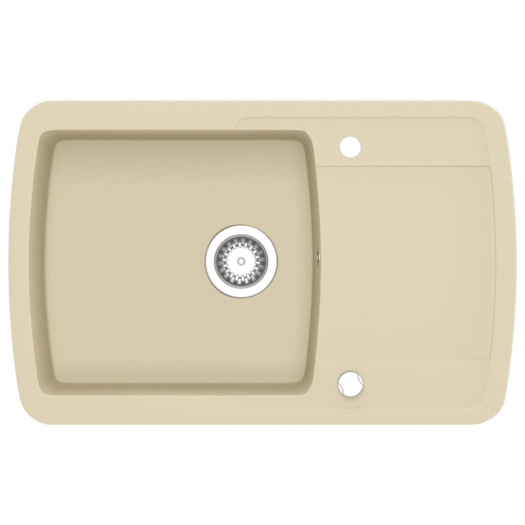 vidaXL Fregadero Cocina 1 Seno Granito Fregadero Lavabo Caño Lavaplatos Color Gris,  Beige,  Blanco y mas