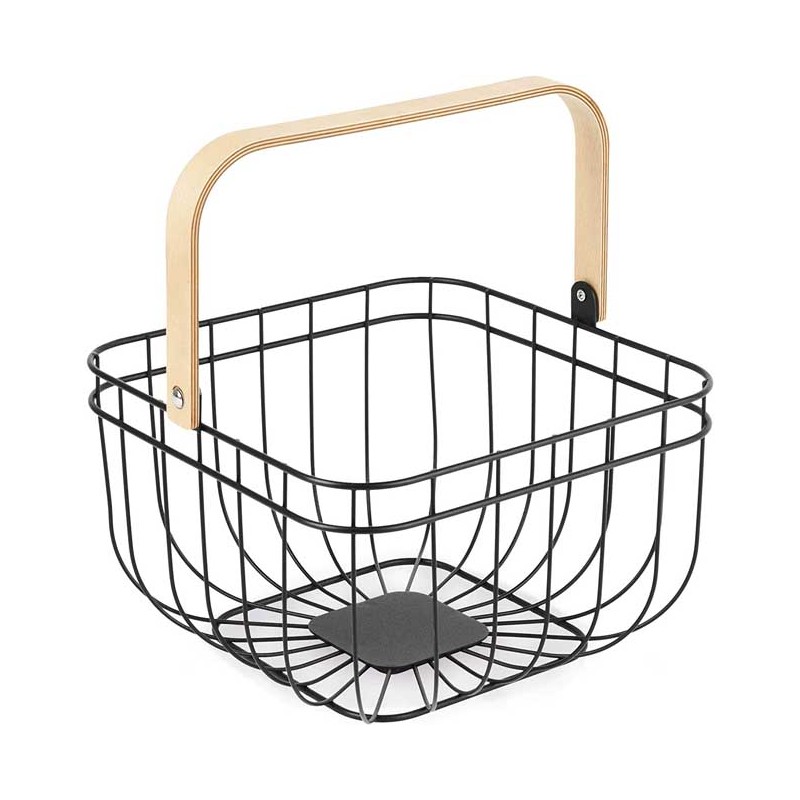 LACOR Lacor Frutero Cuadrado De Varillas 26 Cm | Hierro Y Acero Resistente | Diseño Moderno Y Funcional Para Cocina Y Mesa
