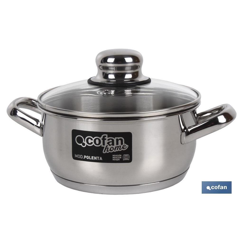 Cacerola inox induc.5.4l modelo polenta t/ vidrio ø260 mm