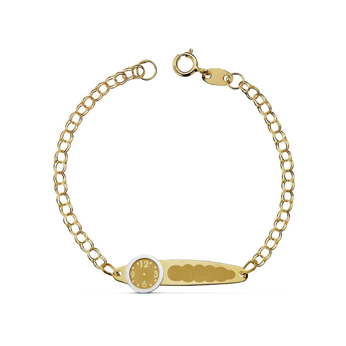 Esclava oro 18k húngara reloj 13.5cm. bebé hora nacimiento [AA7295GR]